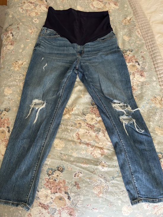 Pink blush maternity size 32 jeans with fabric waistband - Picture 7 of 13